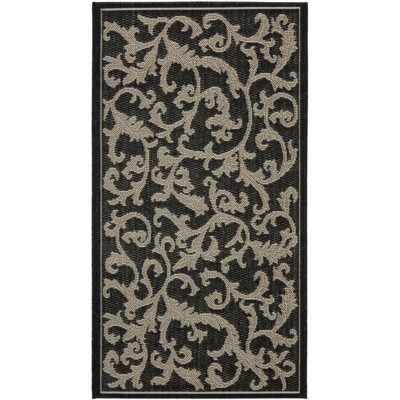 SAFAVIEH Indoor Outdoor CY2653-3908 Courtyard Black / Sand Rug