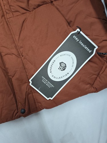 Mountain Hardwear Down Jacket Sz M Mens Trail Iron Oxide Brown Nevadan 650 Fill - Picture 6 of 8
