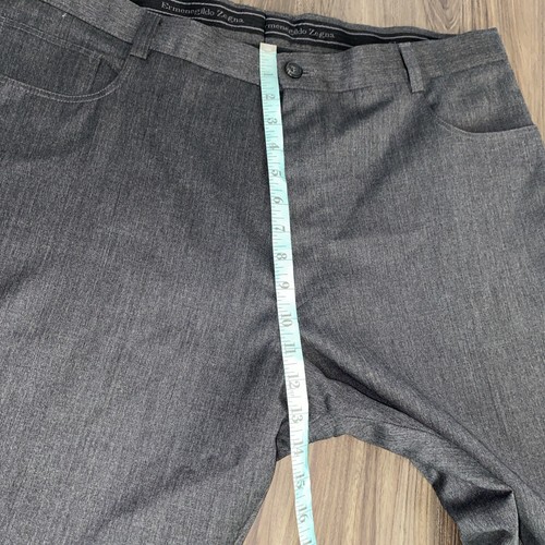 Pantalones Ermenegildo Zegna 100% Lana Lana Hombres 38" Frente Plano Carbón Italia - Imagen 9 de 14