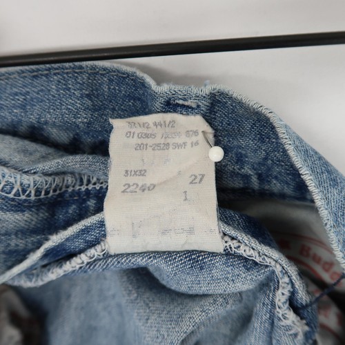 Pantalones de mezclilla Lee para hombre 31x32 azul calce suelto ropa de trabajo desgastados vintage EE. UU. - Imagen 11 de 11