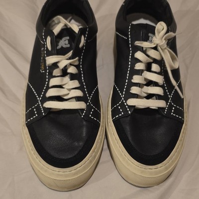 Sam Edelman Men's Black/White Low Top Lace-Up Sneakers, Casual Solid