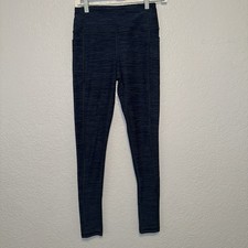 Victoria's Secret Women's Size 6 Blue Leggings Yoga Pants Stripes Black Tight