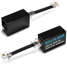 RetailAndBulk 2-Pack Phone Line to Ethernet Adapter   RJ45 Female to RJ11 Mal...