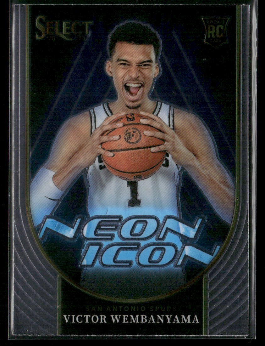 2023-24 Panini Select #13 Victor Wembanyama Neon Icon RC Rookie Card