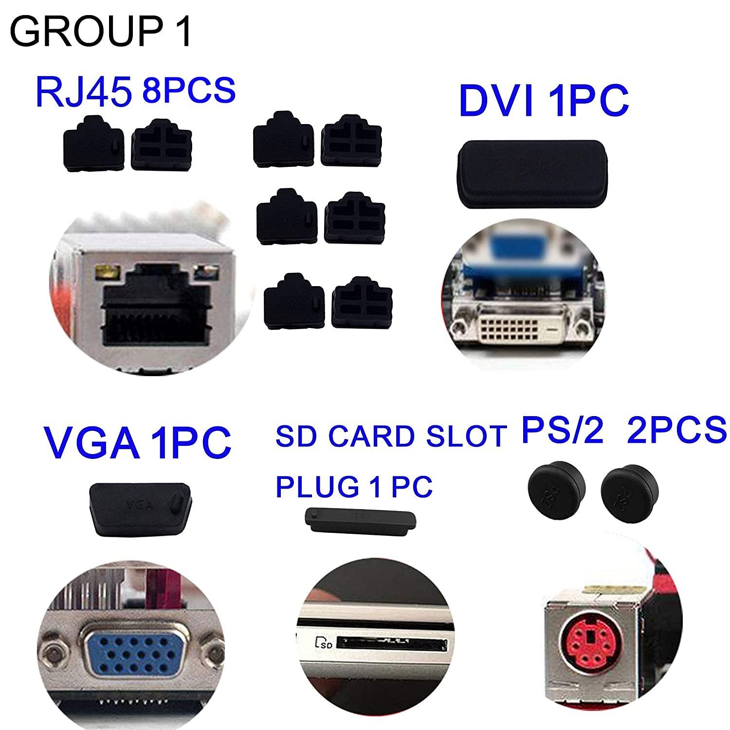 52 PCS Anti-dust Plugs Laptop Port Dust Plugs, Commonly Used 13 Types of Lapt...