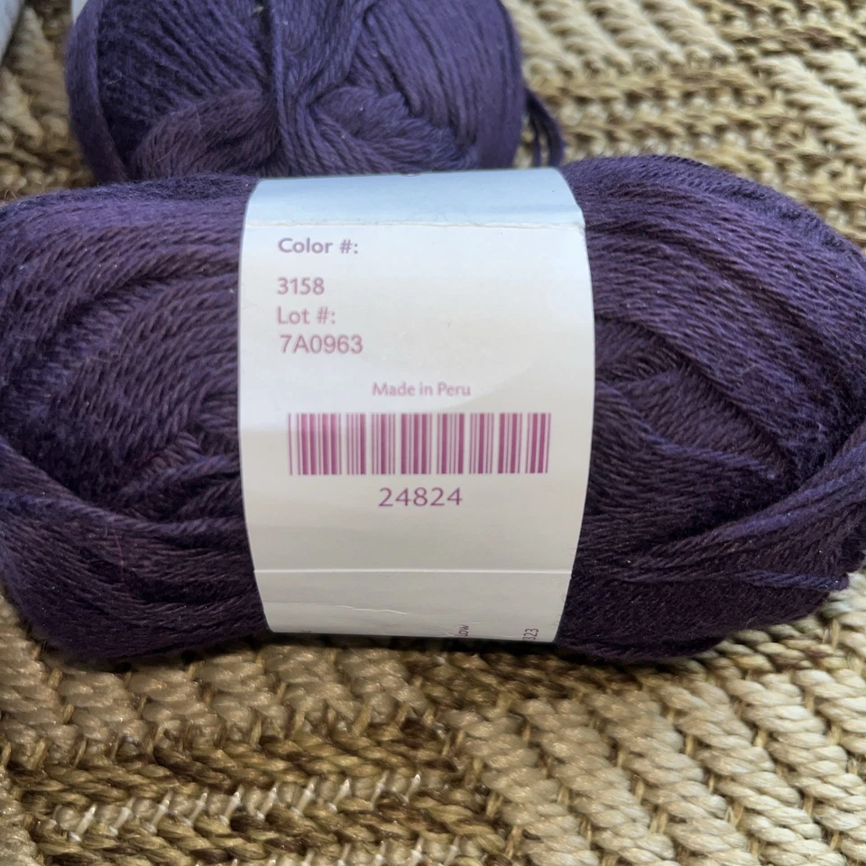 Knit Picks Fingering Weight Cotton Blend Yarn Blackberry Purple Lot of 8 Skeins - Image 4 of 4