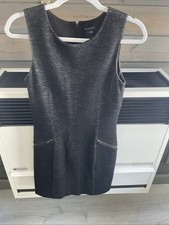 Theory Charcoal Sleeveless Wool Blend Mini Dress Size 4