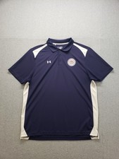 Under Armour Men Polo Shirt 2XL Blue Short Sleeve Loose Fit Golf Performance