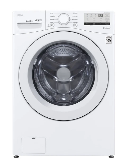 LG  WM3400CW-DLE3400W 27" Front Load Smart White Washer / Dryer Set - Image 4 of 4