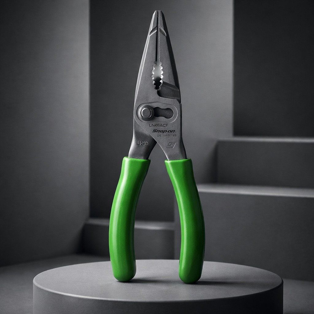 Snap-on LN46ACFG Green Talon Grip Long Nose SlipJoint Pliers for