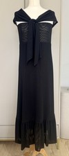 GANNI Black Mesh Dot Off-Shoulder Maxi Dress Size 40 UK 12 Elegant Occasion Dres