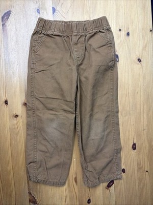 Carhartt Elastic Waist Chino Pants Toddler 4T Brown Cotton Canvas Rugged Worker
