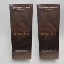 2 Polar Med-Brown Hair Dye Shampoo 200ml 6.7oz Rich Color No-toxic Care Brunette