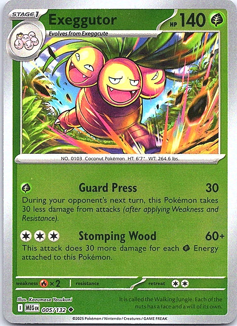 Exeggutor Reverse Holo Uncommon ME01: Mega Evolution 005/132 NM