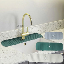 Silicone Sink Drain Pad Faucet Splash Guard Drip Mat Kitchen Bathroom Protector