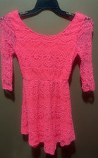 CHARLOTTE RUSSE SMALL ORANGE LACE DRESS LONG SLEEVE