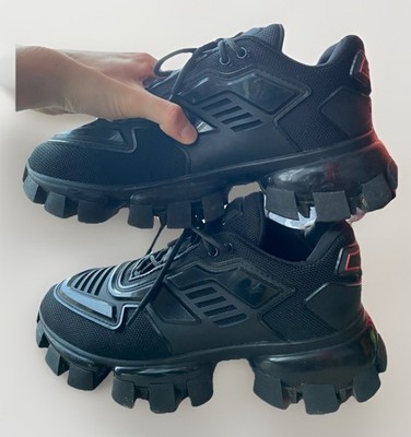 Prada Cloudbust Thunder Black Red Sneakers Shoes EU 43 Made In Italy