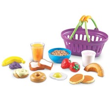 Learning Resources New Sprout BREAKFAST Set 16-Pc. Play Food Set in Basket NEW