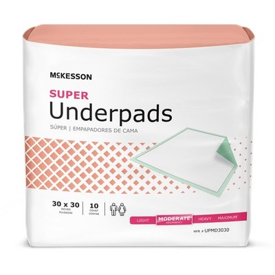 150 McKesson Moderate Absorbency Disposable Incontinence Underpads 30'' x 30''