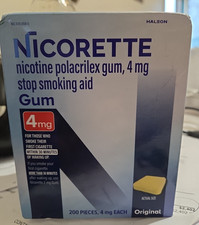Nicorette Nicotine Gum Stop Smoking Aid 4mg, Original Flavor 200 Pieces 10/27