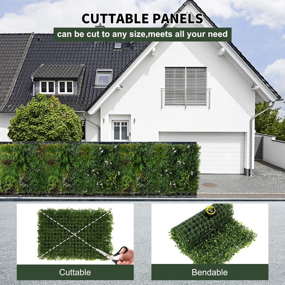 1PC 40"x40" Artificial Boxwood Hedge Panels Topiary Hedge Plants UV Protected - Image 3 of 4