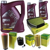 MANN-FILTER Inspektionspaket Mannol 7L Diesel Tdi 5W-30 FüR Mercedes C-Klasse