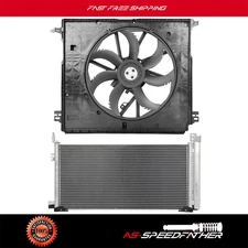 A/C Condenser & Radiator Cooling Fan Assembly For 20-2021 Toyota Highlander 2.5L