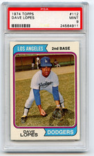 1974 Topps Baseball Dave Lopes #112 Los Angeles Dodgers  PSA 9 MINT