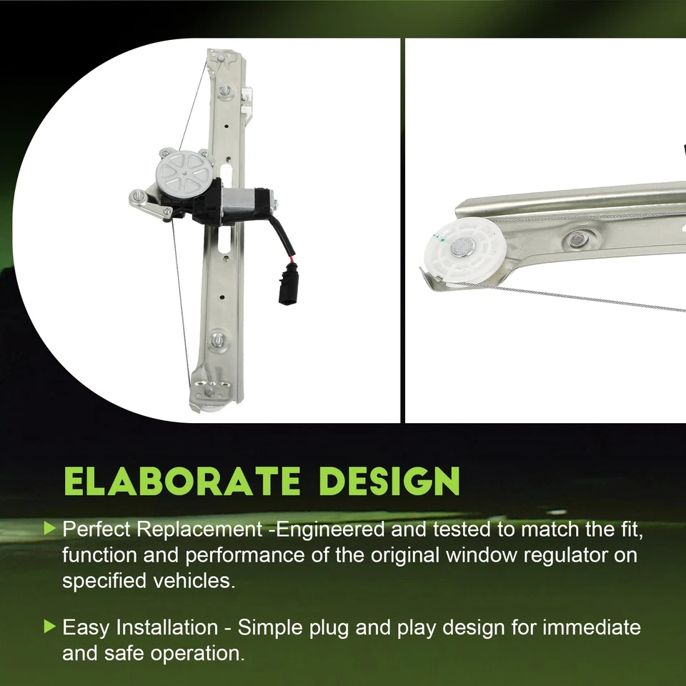 For BMW 325i 328i 323i 325Xi 330i Rear Left w/ Motor Power Window Regulator - Image 4 of 4