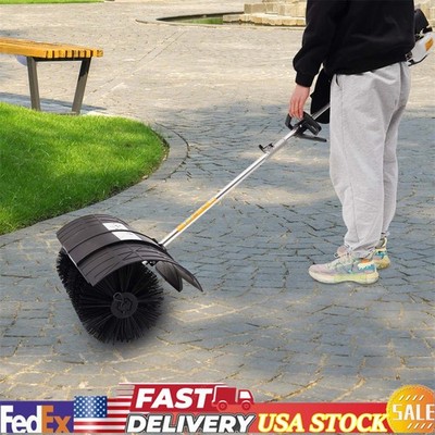 Gas Power Nylon Brush Broom Sweeper Artificial Grass Driveway Turf Snow Clean US