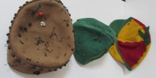 3 VINTAGE JUGHEAD STYLE FELT BEANIES CAPS  HATS  ALL SHOW AGE  FREE POSTAGE
