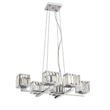 Chloe Lighting Trilluminate Contemporary 6 Light Chrome Finish Chandelier 23`` W