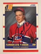 Turner Stevenson Signed 1990-91 Score Rookie Card #426 Autograph Canadiens NHL