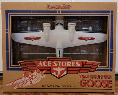 Ertl Ace Hardware 1941 GRUMMAN GOOSE | Die-Cast metal coin bank | *New*