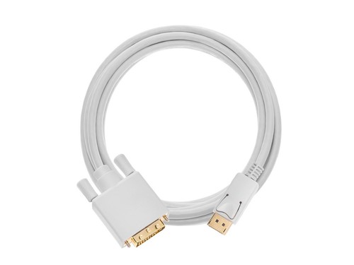 DisplayPort to DVI Cable - 10ft - White | Gold Plated, 28AWG, Pure Copper Cores - Picture 4 of 6