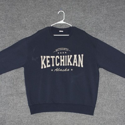 DIMCO Apparel Mens KETCHIKAN Alaska Graphic Sweatshirt XL Navy Made In Ludhiana