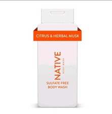 Native Natural Body Wash Citrus  Herbal Musk Sulfate Free Paraben Free 18 oz..