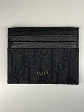 Christian Dior  Black  Bifold Card Holder Wallet (Same  Day Shipping)