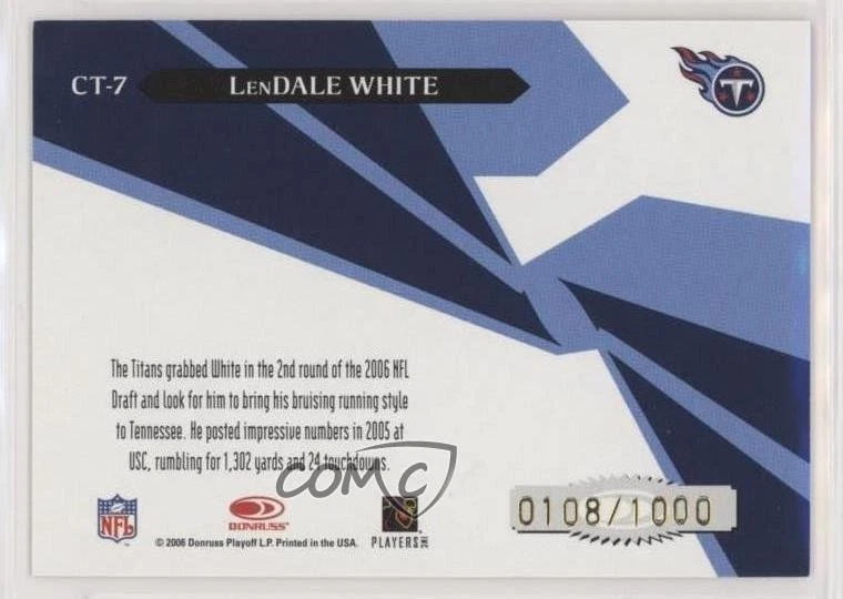 2006 Leaf Rookies & Stars Cross Training Red /1000 LenDale White #CT-7 RC - Image 2 of 2