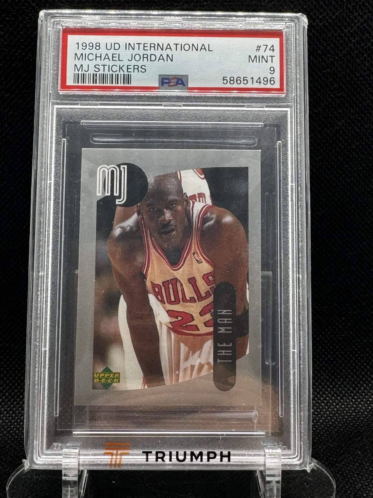 Michael Jordan Upper Deck 1998 International #74 Sticker PSA 9 LOW POP