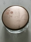 VTG ART DECO RIBBED GLASS DRESSER/POWDER JAR w/PINK TOP — photo 7