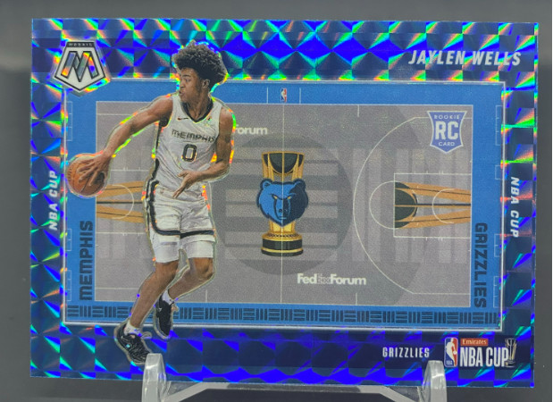 Jaylen Wells 2024-25 Panini Mosaic Blue Emirates NBA Cup RC Grizzlies #9