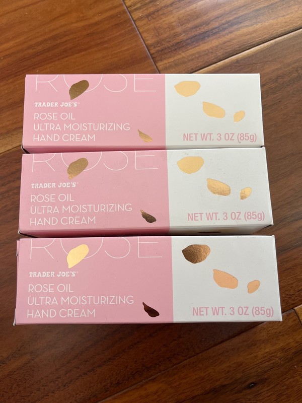Set of 3 Rose Oil Ultra Moisturizing Hand Cream 3 oz. Exclusive Trader Joe's NIB