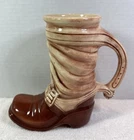 Vintage McCoy Pottery Cowboy Boot w/ Spur Vase Planter Stein 6039 USA 8.25”