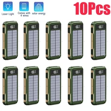 10Pcs Super 9000000mAh 4 Output Portable Charger Solar Power Bank for Cell Phone