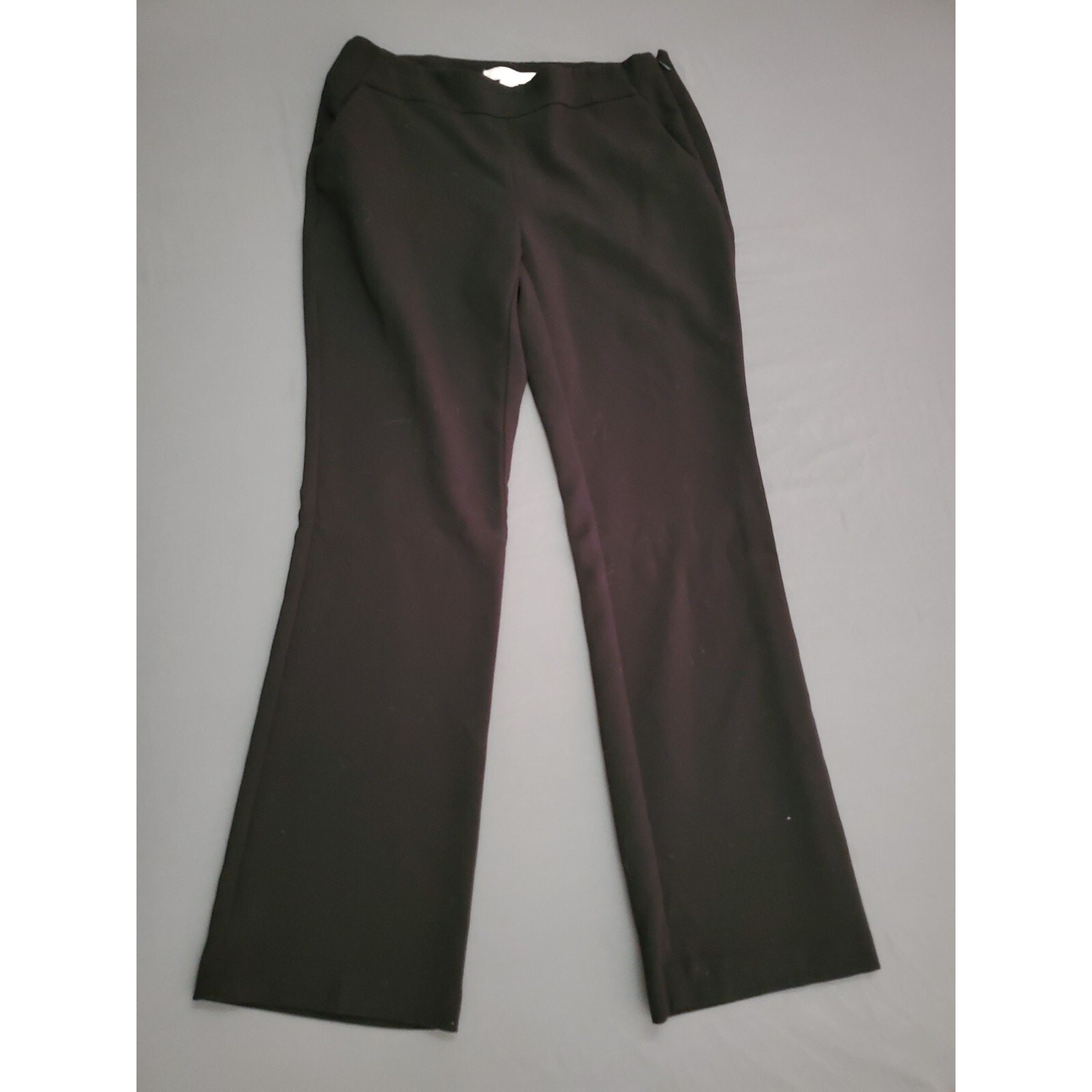 Chicos Dress Pants Womens Size 00 Short Flared Low Rise Stretch Polyester Black