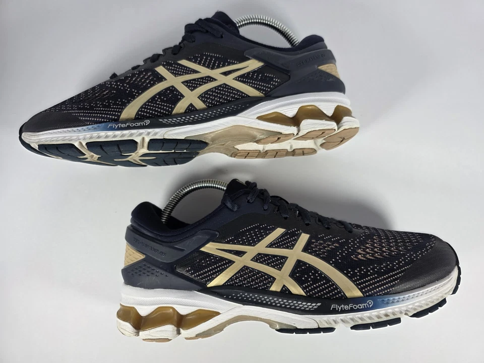 Zapatos para correr ASICS Gel Kayano 25 para mujer azul marino Metropolis oro rosa talla 10,5 Foto 4 de 4