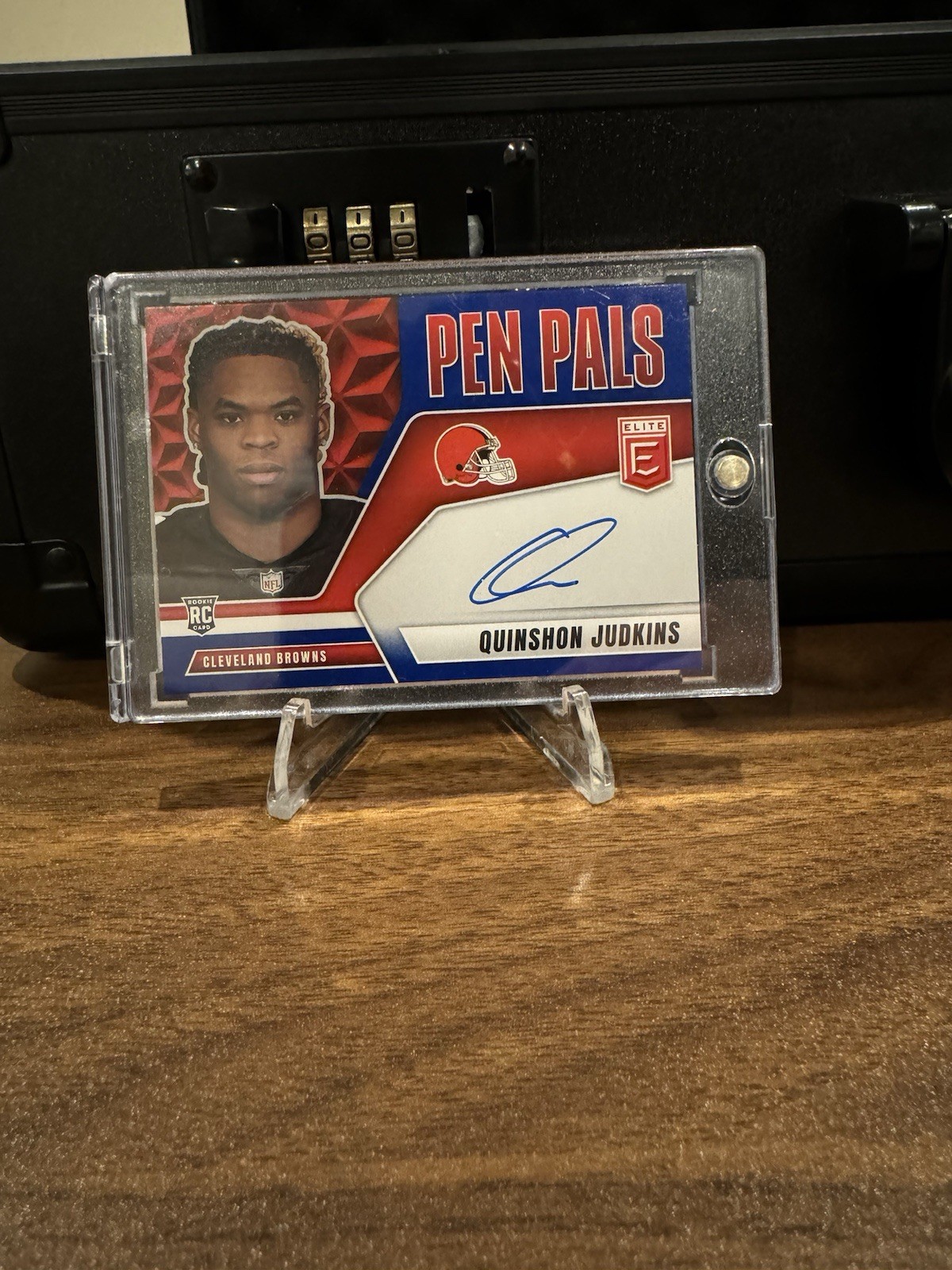 2025 Donruss Elite Quinshon Judkins RC Pen Pals Blue Ink Auto #PP-QJU