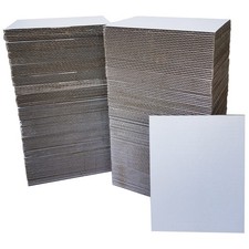 200 Packs 3.5x4.5 Inch Corrugated Cardboard Sheets, Premium White Corrugated