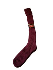VTG Womens Mens Ribbed Over The Knee High Cuff Socks Orlon Acrylic Nylon Maroon